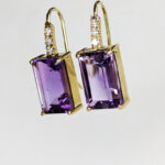 Amethyst and Diamond Earrings