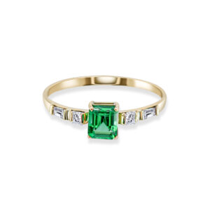 14K Gold Emerald Engagement Ring - Image 3