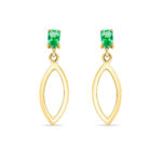 9K Gold Emerald Earrings