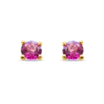 Pink Tourmaline Gold Studs